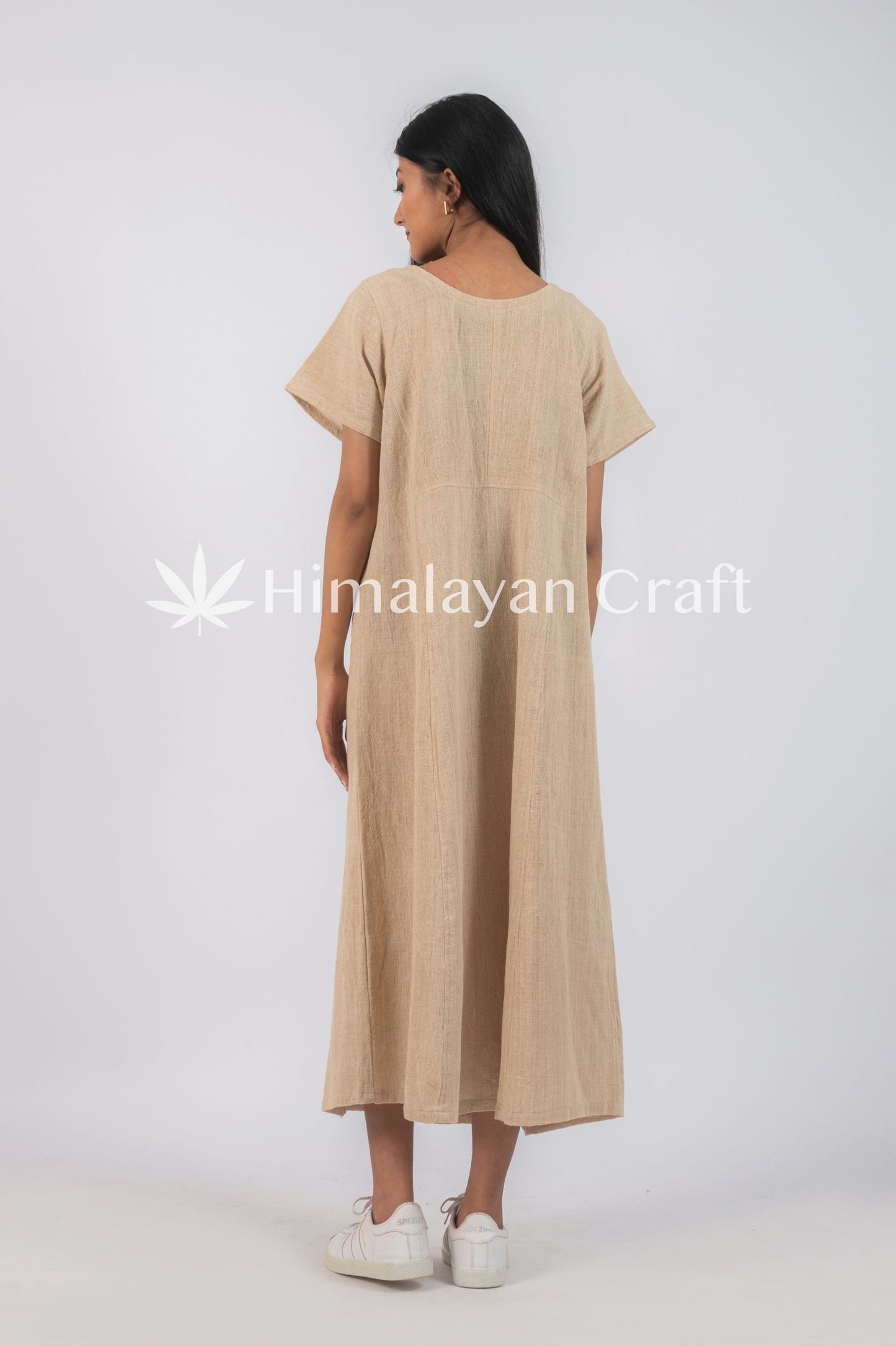 Hemp Long dress with flair