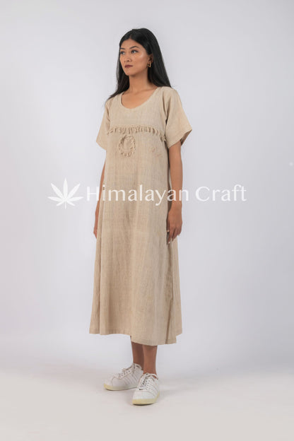 Hemp Long dress with flair