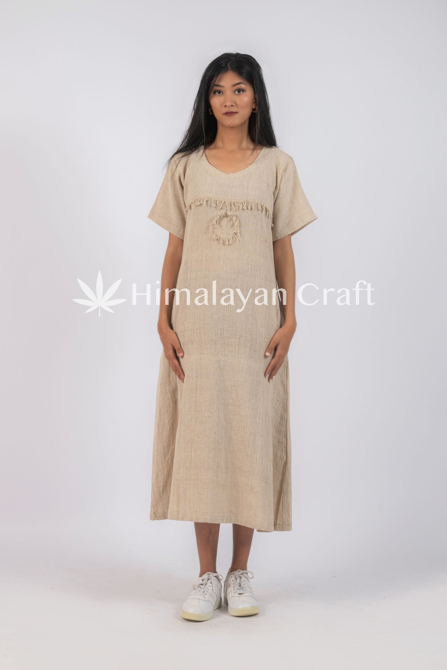 Hemp Long dress with flair